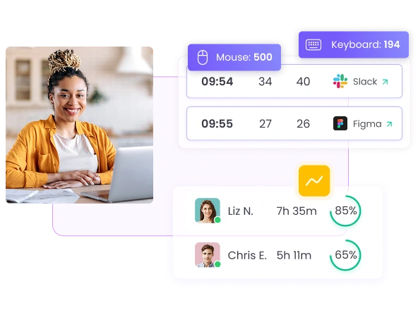 Track App and Website Usage for Hybrid Teams Track app and website usage for hybrid employees with time tracker for hybrid teams to ensure focus and productivity