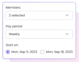Assigning timesheet approvals with pay period details