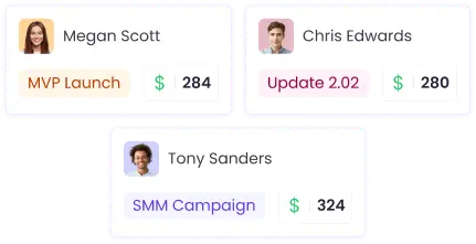 Track billable hours with specific rates for team members or projects