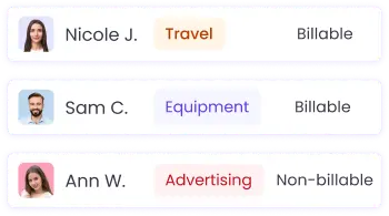 Track company expenses with details like date, category, and receipts
