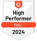 G2 High Performer Time Tracking Software Fall 2024 badge awarded to WebWork Time Tracker