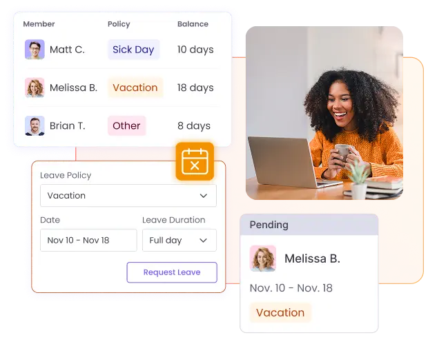 Track employee work hours along with PTO and vacation time in one place using the employee work hours tracker