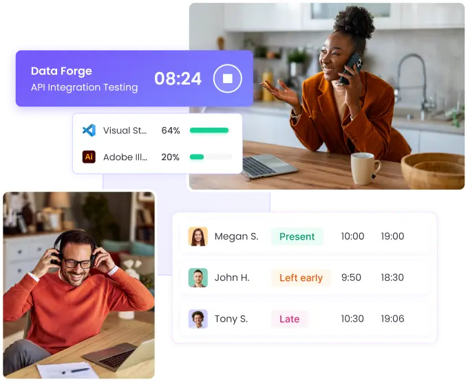 Seguimiento de tiempo para equipos remotos trabajando desde casa para mejorar la productividad