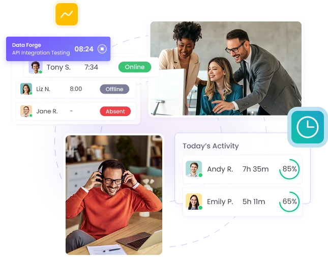 Track the time of hybrid employees efficiently and improve team productivity with best time tracker for hybrid teams Track the time of hybrid employees efficiently and improve team productivity with best time tracker for hybrid teams